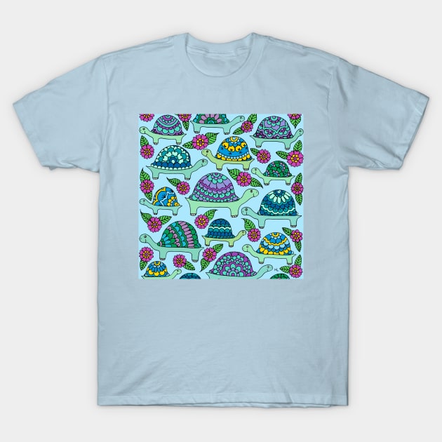 Tortoises Blue Palette T-Shirt by HLeslie Design